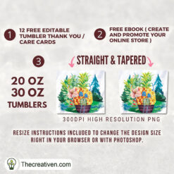 Alternative view of 20oz Skinny Tumbler Pineapple House Tumbler Wrap – Digital Download