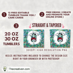Alternative view of 20oz Skinny Tumbler Crazy Plant Lady Tumbler Wrap – Digital Download