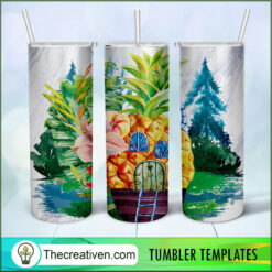 20oz Skinny Tumbler Pineapple House Tumbler Wrap – Digital Download