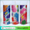 20oz Skinny Tumbler Colorful Pineapple Tumbler Wrap – Digital Download