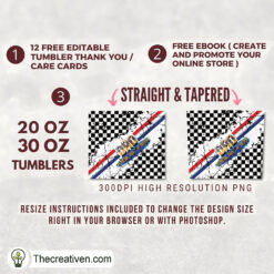 Alternative view of 20oz Skinny Tumbler Dad Racing Hero Tumbler Wrap – Digital Download