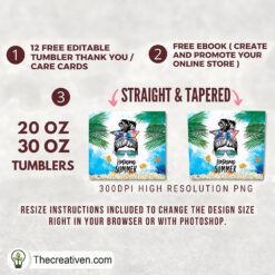 Alternative view of 20oz Skinny Tumbler Hot Mom Summer Tumbler Wrap – Digital Download