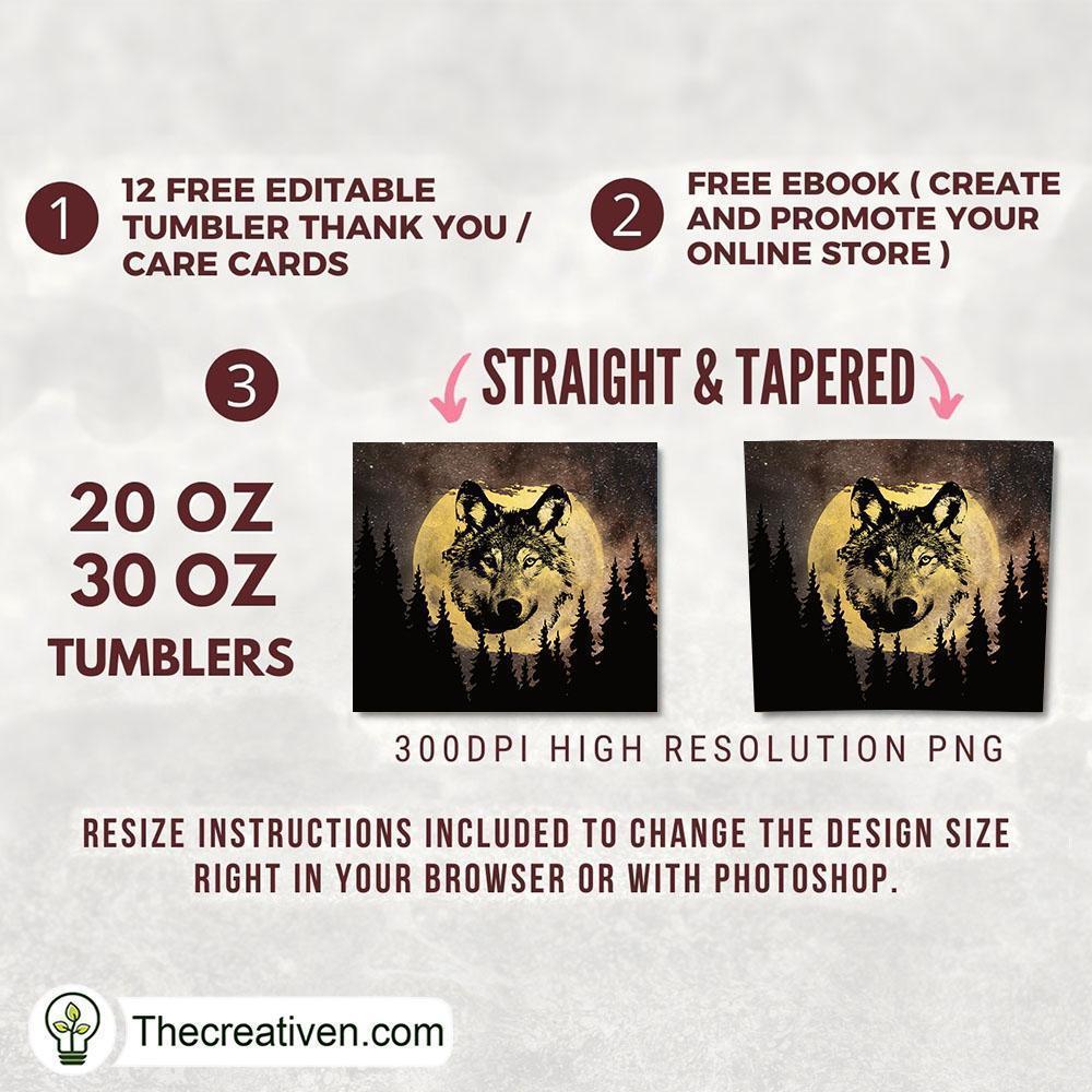 20oz Skinny Wolf Tumbler Tumbler Wrap – Digital Downlo Design 32948 2 20oz Skinny Wolf Tumbler Tumbler Wrap – Digital Downlo Design 32948 - Image 2