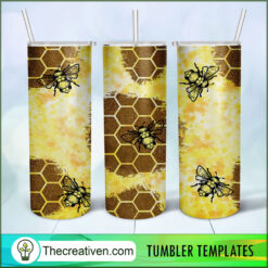 20oz Skinny Tumbler Royal Bee Glitter Tumbler Wrap – Digital Download