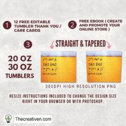 Alternative view of 20oz Skinny Tumbler It's Not a Dad Bod Tumbler Wrap – Digital Download