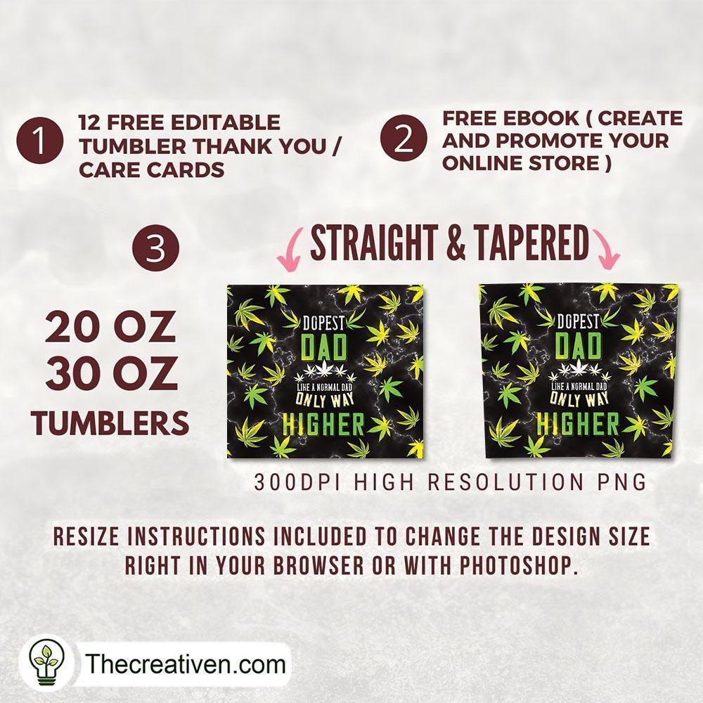20oz Skinny Tumbler Dope Dad Weed Tumbler Wrap – Digital Download 2 20oz Skinny Tumbler Dope Dad Weed Tumbler Wrap – Digital Download - Image 2