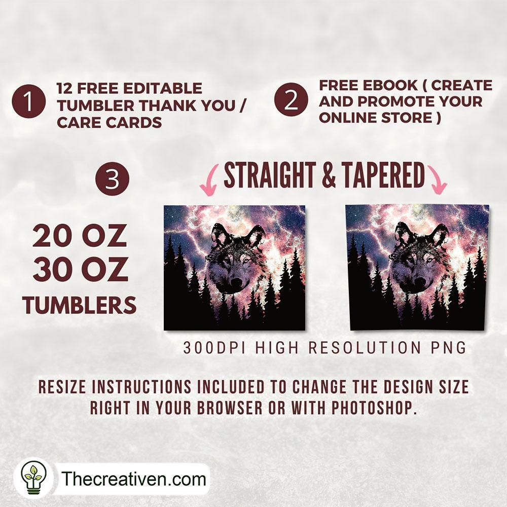 20oz Skinny Wolf Tumbler Tumbler Wrap – Digital Downlo Design 32903 2 20oz Skinny Wolf Tumbler Tumbler Wrap – Digital Downlo Design 32903 - Image 2