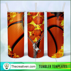 20oz Skinny Tumbler Zipper Basketball Tumbler Wrap – Digital Download