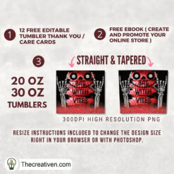 Alternative view of 20oz Skinny Tumb Witch Blood R Tumbler Wrap Download