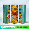 20oz Skinny Sunflower Wood Tumbler Tumbler Wrap – Digital Download