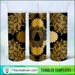 Golden Color Peacock Feather 2 Tumbler Wrap Download