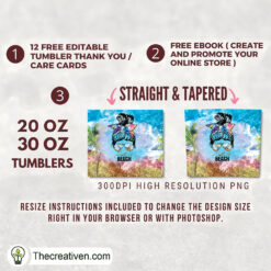 Alternative view of Summer Vibes Life Tumblers 20oz Tumbler Wrap – Digital Download