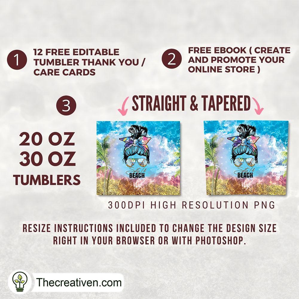 Summer Vibes Life Tumblers 20oz Tumbler Wrap – Digital Download 2 Summer Vibes Life Tumblers 20oz Tumbler Wrap – Digital Download - Image 2