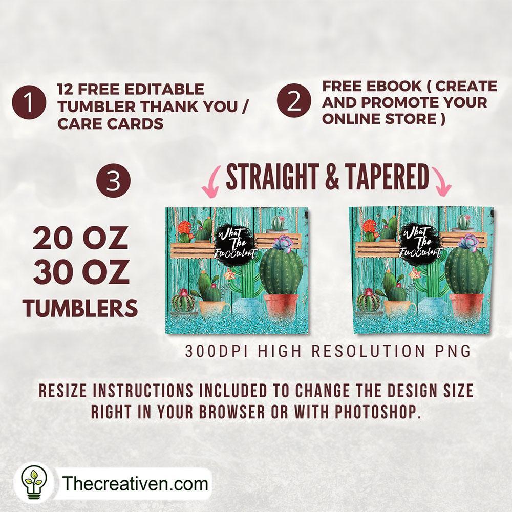 20oz Tumbler Teal Wood Glitter Cactus Tumbler Wrap – Digital Download 2 20oz Tumbler Teal Wood Glitter Cactus Tumbler Wrap – Digital Download - Image 2