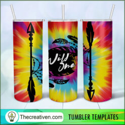 20oz Skinny Tumbler Tie Dye Arrow Boho Tumbler Wrap – Digital Download