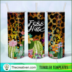 20oz Skinny Tumbler Cactus Leopard Tumbler Wrap – Digital Download