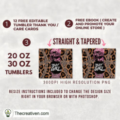 Alternative view of 20oz Skinny Tumbler Jeep Girl Glitter Tumbler Wrap – Digital Download