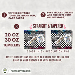 Alternative view of 20oz Tumbler Jeep Mom Checkered Flag Tumbler Wrap – Digital Download