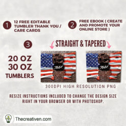 Alternative view of 20oz Skinny Tumbler Jeep Us Flag Tumbler Wrap – Digital Download