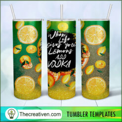 20oz Skinny Tumbler Lemons Summer Tumbler Wrap – Digital Download