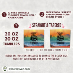 Alternative view of 20oz Skinny Tumbler Jeep off Road Care Tumbler Wrap – Digital Download