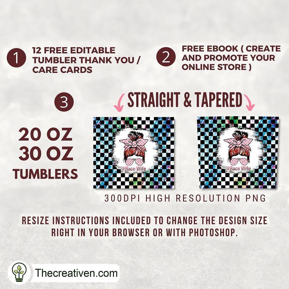 Race Wife Life 20oz Skinny Tumbler Tumbler Wrap – Digital Download 2 Race Wife Life 20oz Skinny Tumbler Tumbler Wrap – Digital Download - Image 2