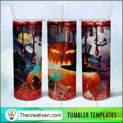 20oz Skinny Tumbler Blood and Pumpkins Tumbler Wrap – Digital Download