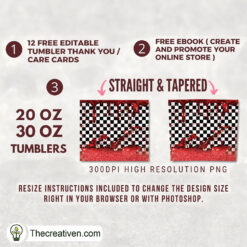 Alternative view of 20oz Skinny Tumbler Halloween Racing Tumbler Wrap – Digital Download