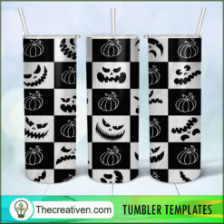 20oz Skinny Tumbler Halloween Faces Tumbler Wrap – Digital Download