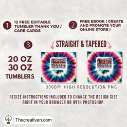 Alternative view of American Mama Red White Blue Tie Dye Tumbler Wrap – Digital Download