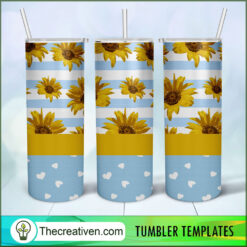 Blue Stripes/Sunflower 20oz Su Tumbler Wrap Download