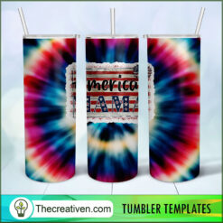 American Mama Red White Blue Tie Dye Tumbler Wrap – Digital Download