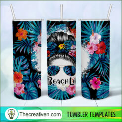 Beach Life Tumbler Tumbler Wrap – Digital Download