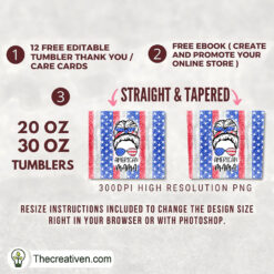 Alternative view of Skinny Tumbler Designs American Mama Tumbler Wrap – Digital Download