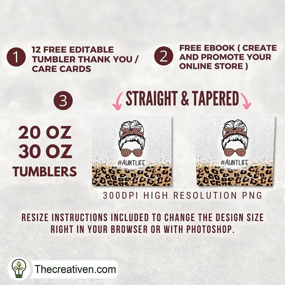 Skinny Tumbler Sublimation Aunt Life Tumbler Wrap – Digital Download 2 Skinny Tumbler Sublimation Aunt Life Tumbler Wrap – Digital Download - Image 2