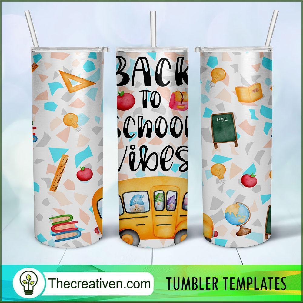 20oz Skinny Tumbler Back to School Vibes, 20oz Skinny Straight, Full Tumbler Wrap, PNG Digital File 1 17 copy 13