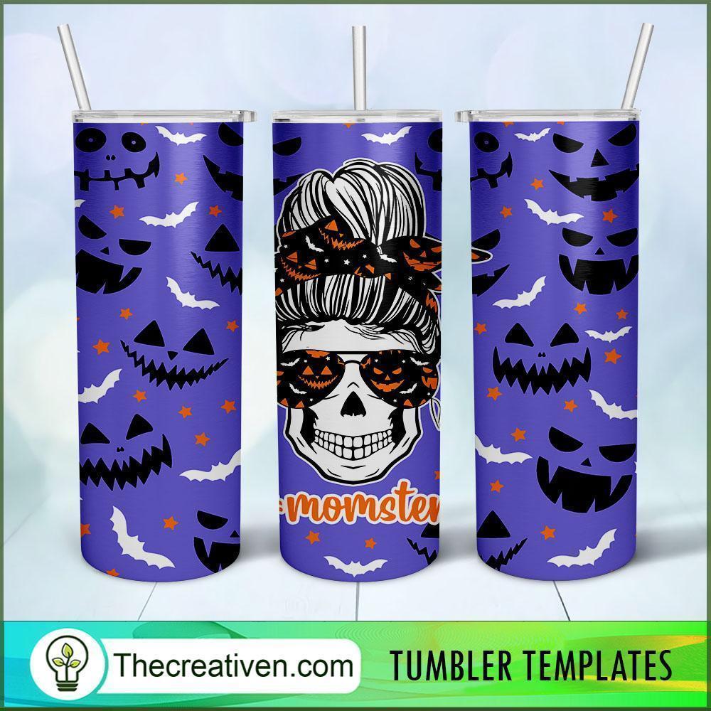 Skinny Tumbler Halloween Momster Skull Tumbler Wrap – Design 32678 1 Skinny Tumbler Halloween Momster Skull Tumbler Wrap – Design 32678