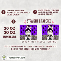 Alternative view of Skinny Tumbler Design Witchy Mama Tumbler Wrap – Digital Download