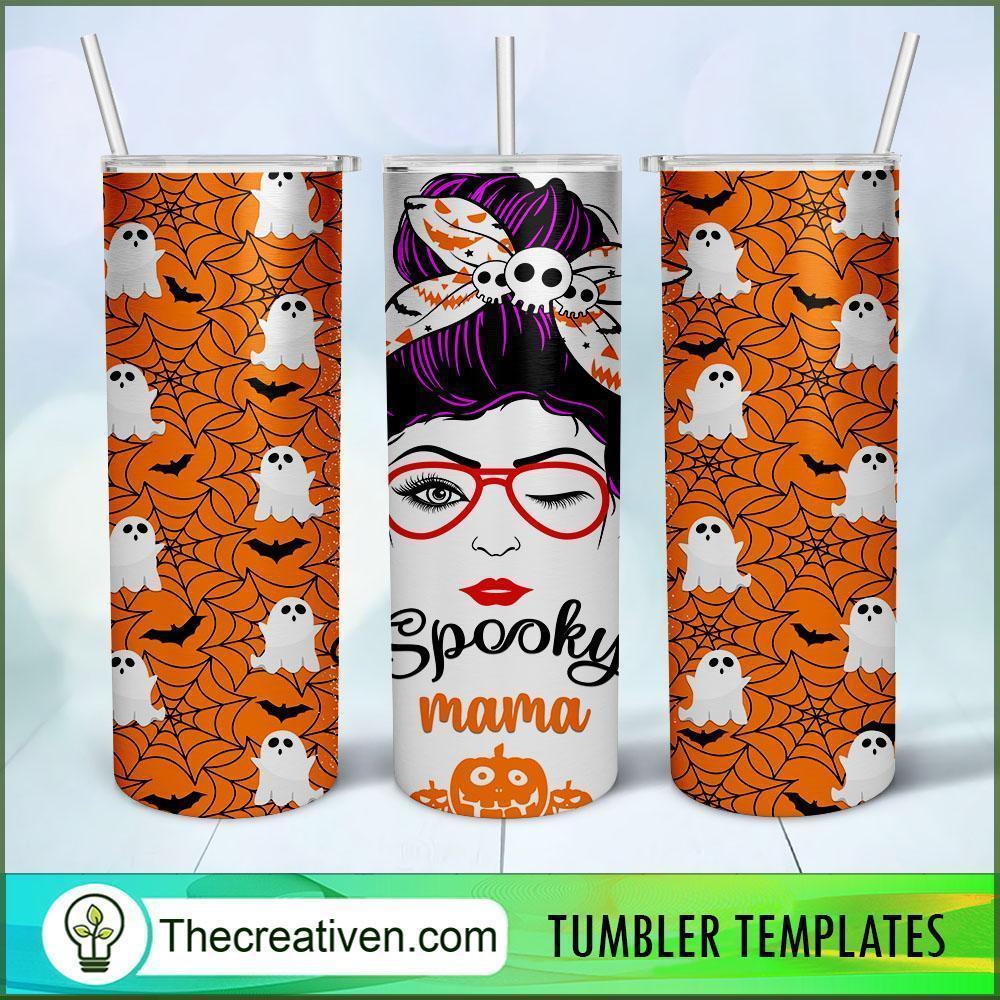 Skinny Tumbler Halloween Spooky Mama, 20oz Skinny Straight, Full Tumbler Wrap, PNG Digital File 1 11 copy 15
