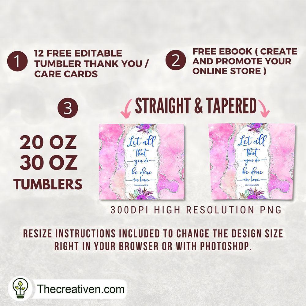 20oz Skinny Tumbler Designs Bible Verse, 20oz Skinny Straight, Full Tumbler Wrap, PNG Digital File 2 Product - Brand