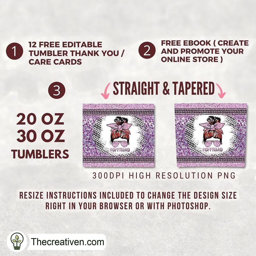Offroad Purple Glitter Skinny Tumbler Tumbler Wrap – Digital Download 2 Offroad Purple Glitter Skinny Tumbler Tumbler Wrap – Digital Download - Image 2