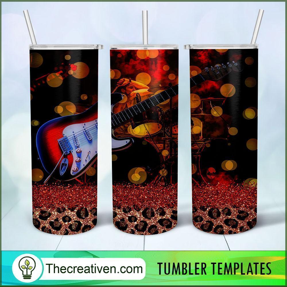 20oz Skinny Tumbler Guitar PNG Template, 20oz Skinny Straight, Full Tumbler Wrap, PNG Digital File 1 6 copy 14
