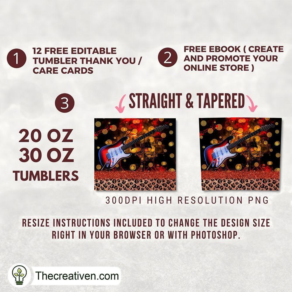 20oz Skinny Tumbler Guitar PNG Template, 20oz Skinny Straight, Full Tumbler Wrap, PNG Digital File 2 6 copy 15