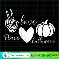 Peace Love Halloween SVG Cut File for Cricut & Silhoue Design 32182