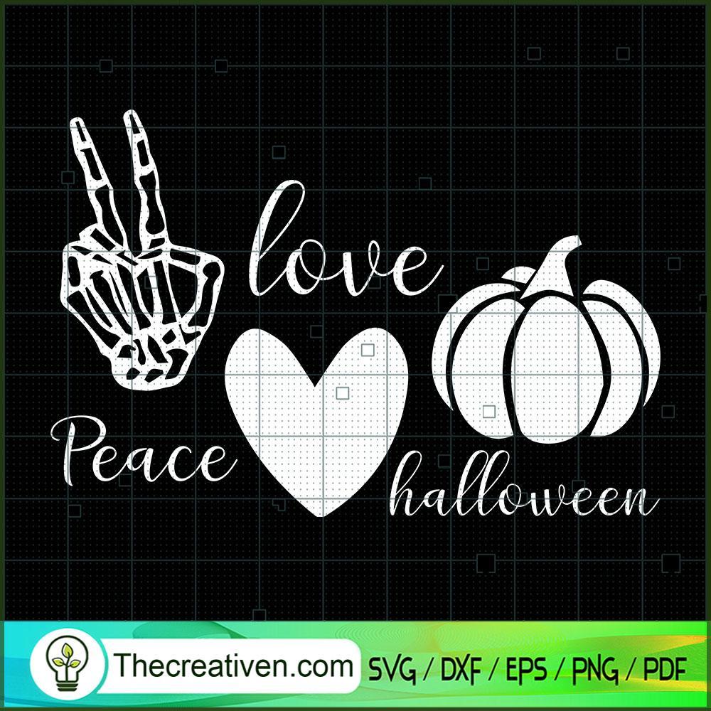Peace Love Halloween SVG Cut File for Cricut & Silhoue Design 32182 1 Peace Love Halloween SVG Cut File for Cricut & Silhoue Design 32182