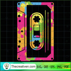 Colorful Cassette SVG Cut File for Cricut & Silhouette