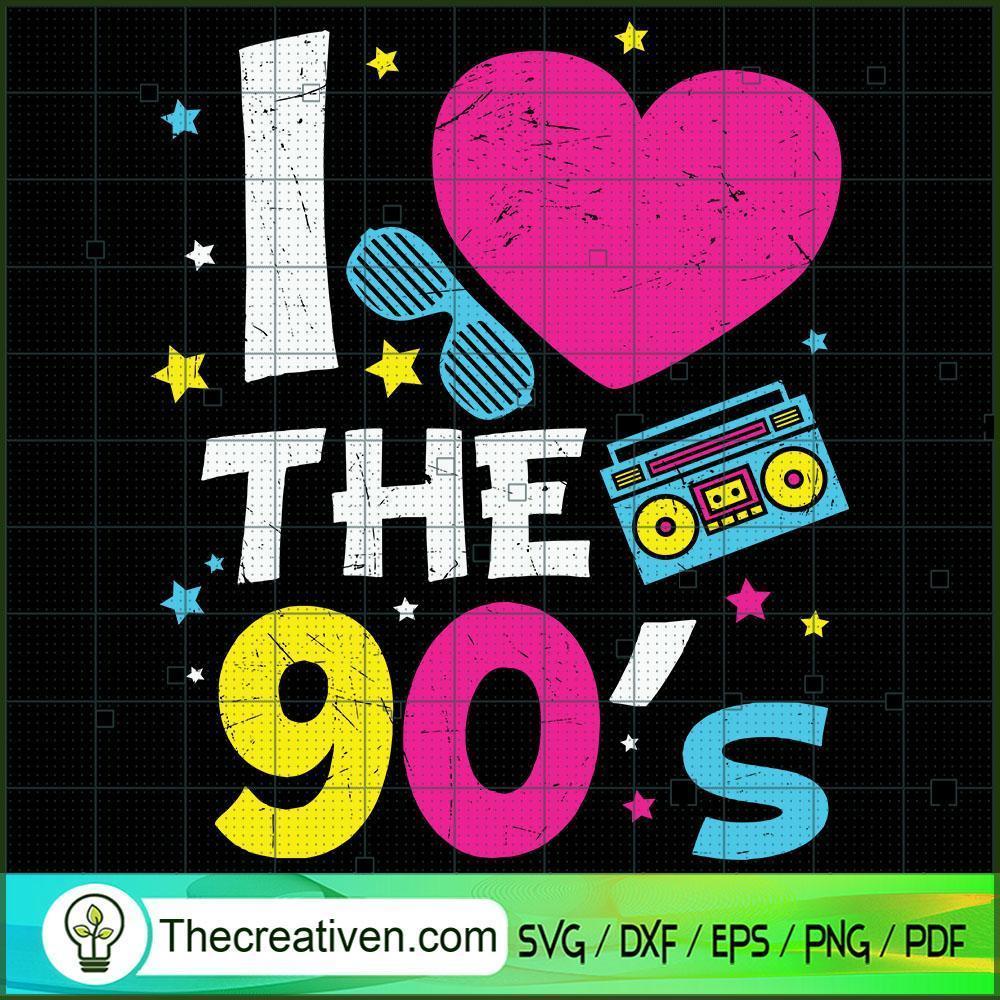 I Love The 90's Big Heart SVG Cut File for Cricut & Silhouette 1 I Love The 90's Big Heart SVG Cut File for Cricut & Silhouette
