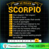 Top 10 Rules of Scorpio Idea F PNG Clipart Download 3 Top 10 Rules of Scorpio Birthday Gift Idea Funny Zodiac Sign Long Sleeve T Shirt copy