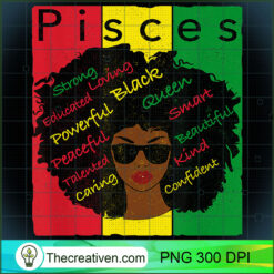 Pisces Pride - Black Woman Afro Horoscope  PNG Clipart Design 31027