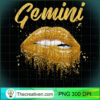 Gemini Zodiac Golden Lips Blac PNG Clipart Download 2 Gemini Zodiac Birthday Golden Lips T Shirt for Black Women copy
